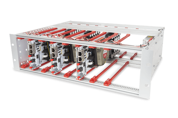 3U open rack-mounting chassis for power modules