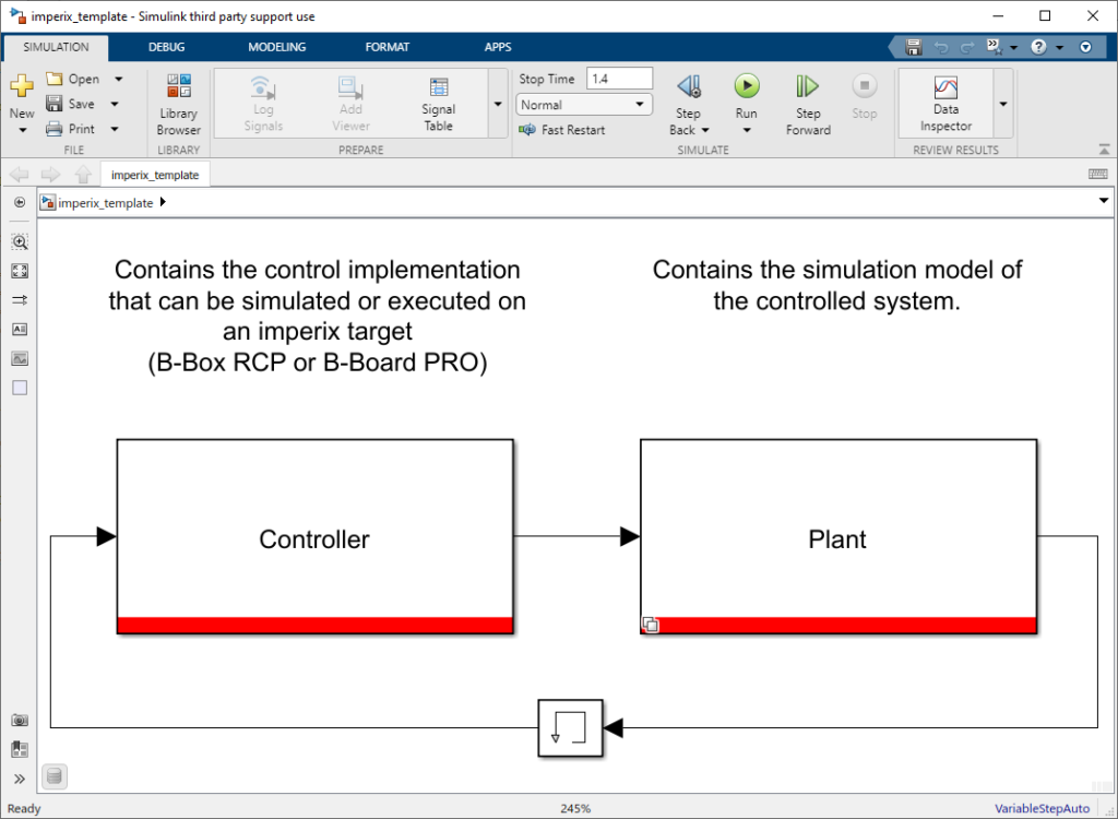 Template simulink file for 3 phase inverter