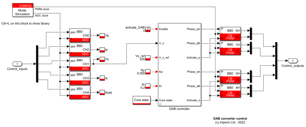 Simulink model for DAB converter control